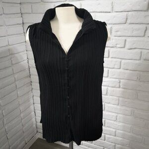 Rachel Zoe Black Ladies Sleeveless Size Medium Straight Fit V-neck Blouse